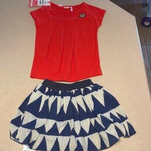 Nono Shirt and Skirt Girls size 110/4-5Y